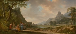 Athos-bjerget udskåret som et monument til Alexander den Store, 1796. af Pierre Henri de Valenciennes