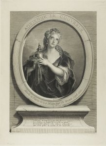 Portræt af Adrienne Le Couvreur af Pierre Imbert Drevet