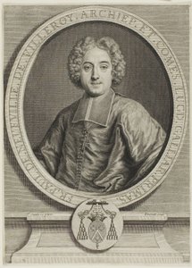 Portræt af Francois-Paul de Neufville de Villeroy af Pierre Imbert Drevet
