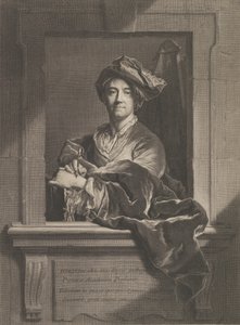 Portræt af Hyacinthe Rigaud, 1721. af Pierre Imbert Drevet