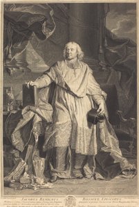 Jacques-Benigne Bossuet af Pierre Imbert Drevet after Hyacinthe Rigaud