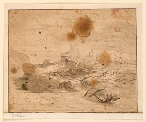 Stormfuldt havlandskab af Pierre Jacques Volaire