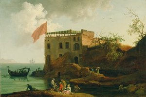 Udsigt over Gaiola, ca. 1770-90 af Pierre Jacques Volaire
