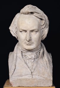 Buste af Victor Hugo (1802-85) i en alder af 35, 1837 (gips)