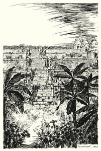 Hovedtrappe, Phnom Bakeng (gravering)