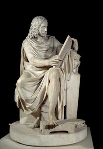 Den franske maler Nicolas Poussin (1594-1660) Marmorskulptur af Pierre Julien (1731-1804) 1804 Søn. 1,64x1,01 m Paris, Musée du Louvre af Pierre Julien