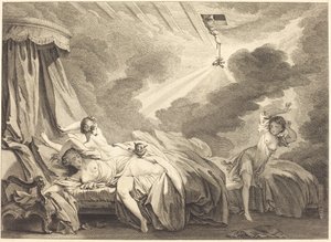 Fyrværkeriet af Pierre Laurent Auvray after Jean Honoré Fragonard