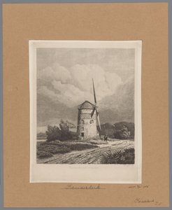 Udsigt over Steenenmolen eller Rembrandts vindmølle i Koudekerk aan den Rijn Rembrandts vindmølle i Koukerk (titel på objekt)