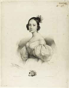 Bogstavet "T" fra Le Miroir des Dames, eller det nye franske alfabet af Pierre Louis Henri Grevedon