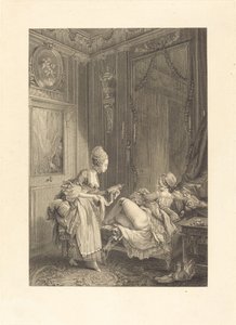 De nysgerrige af Pierre Maleuvre after Pierre Antoine Baudouin