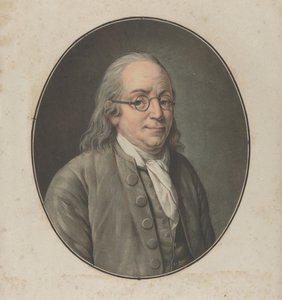Portræt af Franklin, efter Vanloo, ca. 1795. af Pierre Michel Alix