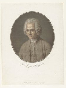 Portræt af Jean-Jacques Rousseau Jean-Jacques Rousseau (titel på objekt) Collection of Great Men (serietitel) af Pierre Michel Alix