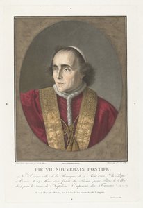 Portræt af Paus Pius VII Pius VII. suveræn pave (titel på objekt) af Pierre Michel Alix