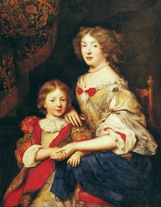En kvinde og hendes søn af Pierre Mignard