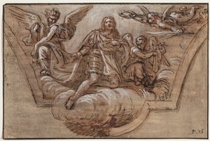 Udkast til loftsdekoration af Pierre Mignard
