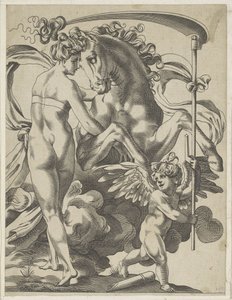 Saturn og nymfen Philyra af Pierre Milan
