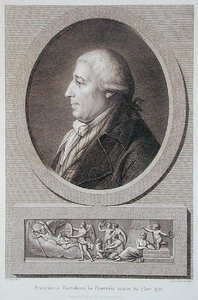 Portræt af Francesco Bartolozzi (1727-1815) graveret af Jacques Brouillard (1744-1806) (gravering) af Pierre Noel Violet