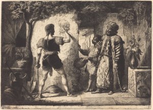 Kunstner tegner en mand i tyrkisk kjole