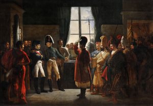 Zar Alexander I præsenterer Kalmykerne, Kosakkerne og Bashkirerne fra den russiske hær for Napoleon I, Tilsit
