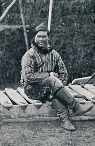 En eskimo hvilende på sin slæde, 1912 af Pierre Petit