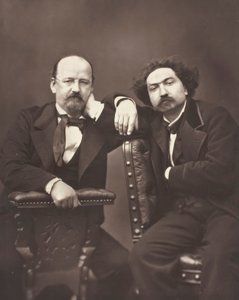 Émile Erckmann fransk forfatter, 1822-1899 og Alexandre Chatrian fransk forfatter, 1826-1890, ca. 1876 af Pierre Petit