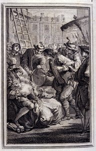 Belphegor - i ""Fortællinger og noveller på vers"" af Jean La Fontaine. 1776. Illustration af P.P. Choffard.