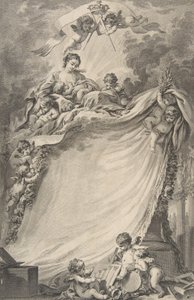 Diplom af frimurerne i Bordeaux, efter François Boucher, 1766. af Pierre Philippe Choffard