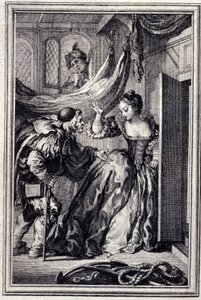 Aniardernes kalender - i "" Fortællinger og noveller på vers"" af Jean La Fontaine. 1776. Illustration af P.P. Choffard. af Pierre Philippe Choffard
