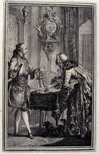 Le Gascon straffet - i "Tales et nouvelles en vers" af Jean La Fontaine. 1776. Illustration af P.P. Choffard. af Pierre Philippe Choffard