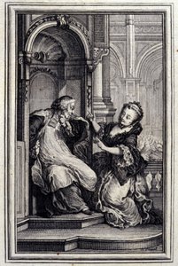 Den bekendende ægtemand - i "Fortællinger og noveller på vers" af Jean La Fontaine. 1776. Illustration af P.P. Choffard.