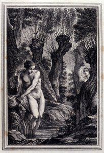 Samvittighedens sag - i "" Fortællinger og noveller på vers"" af Jean La Fontaine. 1776. Illustration af P.P. Choffard.