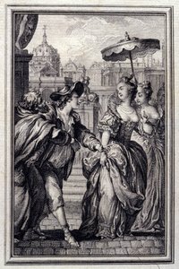 Les Oies du Pere Philippe - i "Tales et nouvelles en vers" af Jean La Fontaine. 1776. Illustration af P.P. Choffard. af Pierre Philippe Choffard