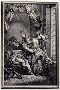 Richard Minulto - i "Tales et nouvelles en vers" af Jean La Fontaine. 1776. Illustration af P.P. Choffard.