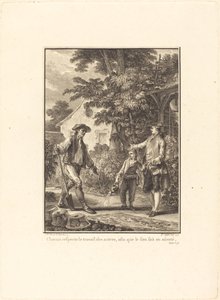 Enhver respekterer andres arbejde, så hans eget er sikkert af Pierre Philippe Choffard after Jean Michel Moreau