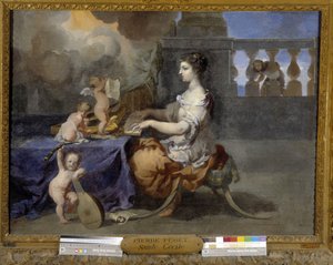 Saint Cecile spiller cembalo for at omvende sin mand til katolicismen. Saint Cecile er musikernes skytshelgen af Pierre Puget