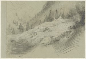 Lavine i et alpelandskab af Pierre Puvis de Chavannes
