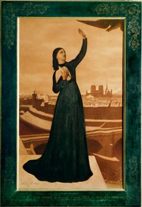 "Den ventede besked undslipper fjendens greb og opløfter den stolte bys hjerte" (oliemaleri) af Pierre Puvis de Chavannes