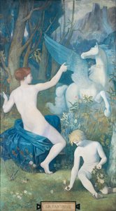 Fantasy af Puvis de Chavannes, Pierre Cecil (1824-1898) af Pierre Puvis de Chavannes