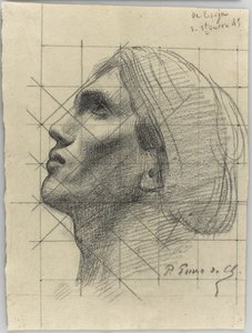 Hoved af en mand i profil af Pierre Puvis de Chavannes
