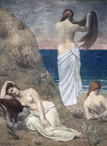 Unge piger ved havet af Pierre Puvis de Chavannes