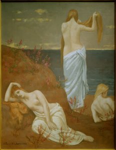 Unge kvinder ved havet af Pierre Puvis de Chavannes