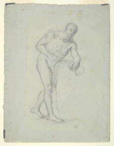Nøgen figur med en kolbe af Pierre Puvis de Chavannes