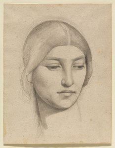 Studie af en kvindes hoved af Pierre Puvis de Chavannes