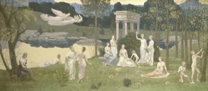 The Sacred Grove, Loved of the Arts and the Muses, 188489. af Pierre Puvis de Chavannes