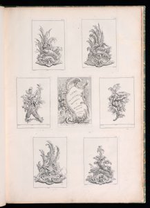 Ornament Design med to døde fugle liggende på Acanthus gren, fra Livre de Legumes af Pierre Quentin Chedel