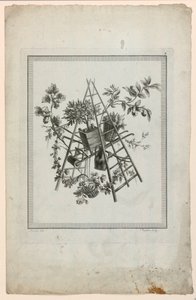Trofæ med instrumenter til havearbejde, plade 2 fra "Suite of Different Attributes, Trophys and Flower Groups," Suite II