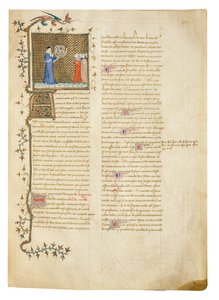Side fra "The Properties of Things" af Englænderen Bartholomew i den franske oversættelse af Jean Corbechon, ca. 1390