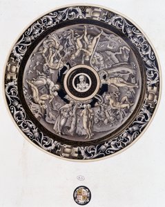 Porcelænstallerken fra det 16. århundrede, der repræsenterer Genesis af Pierre Reymond, Limoges