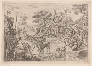 Dianas nymfer Bueskydning af Pierre Scalberge