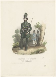 Belgisk frivillig jæger, 1831 Chasseur Volontaire De Chasteller (titel på objekt) af Pierre Simonau